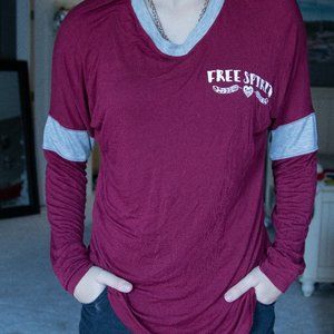 Maroon long sleeve shirt
